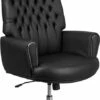 High Back Traditional Tufted Black Leather Executive Swivel Chair With Arms - By Flash Furniture - Madison Seating