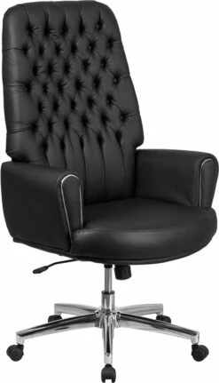 High Back Traditional Tufted Black Leather Executive Swivel Chair With Arms - By Flash Furniture - Madison Seating