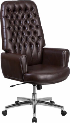 High Back Traditional Tufted Brown Leather Executive Swivel Chair With Arms - By Flash Furniture - Madison Seating