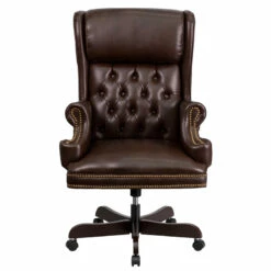 High Back Traditional Tufted Brown Leather Executive Swivel Chair With Arms - By Flash Furniture - Madison Seating -furniture Shop High Back Traditional Tufted Brown Leather Executive Swivel Chair with Arms by Flash Furniture 3 1