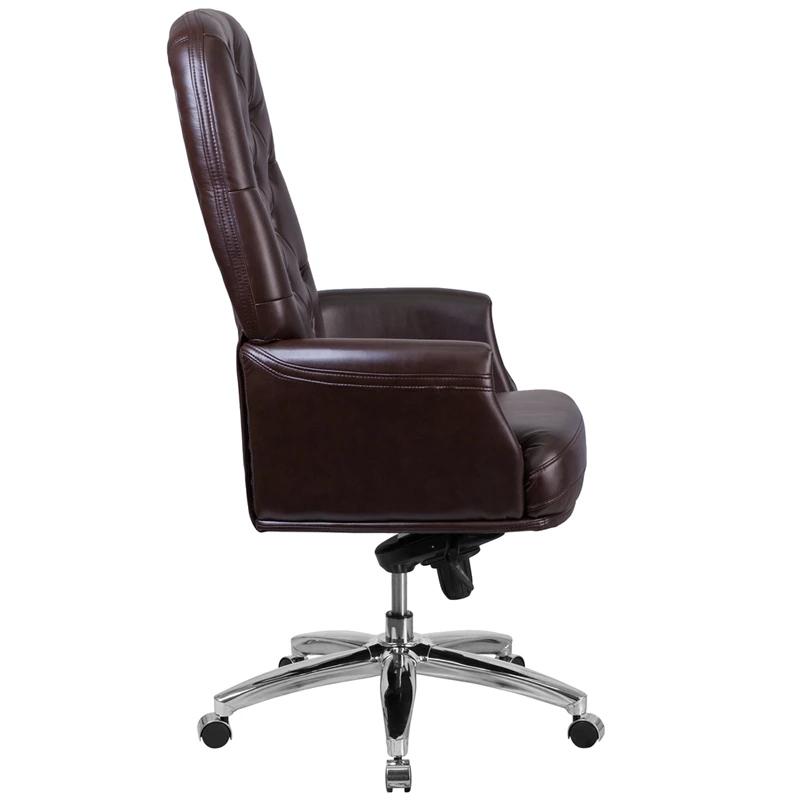 High Back Traditional Tufted Brown Leather Multifunction Executive Swivel Chair With Arms - By Flash Furniture - Madison Seating 4 High Back Traditional Tufted Brown Leather Multifunction Executive Swivel Chair With Arms - By Flash Furniture - Madison Seating - Image 2