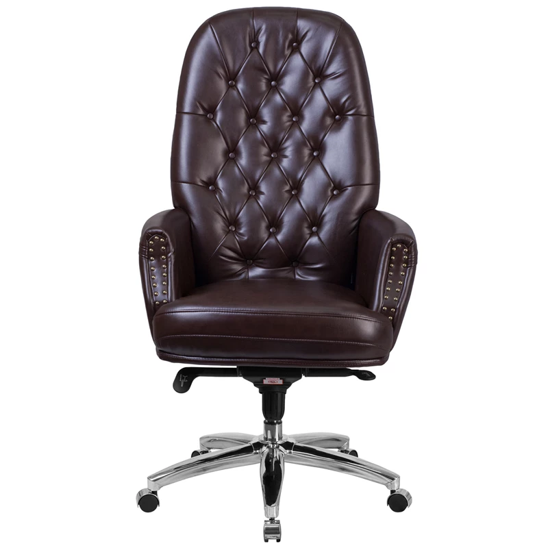 High Back Traditional Tufted Brown Leather Multifunction Executive Swivel Chair With Arms - By Flash Furniture - Madison Seating 6 High Back Traditional Tufted Brown Leather Multifunction Executive Swivel Chair With Arms - By Flash Furniture - Madison Seating - Image 4