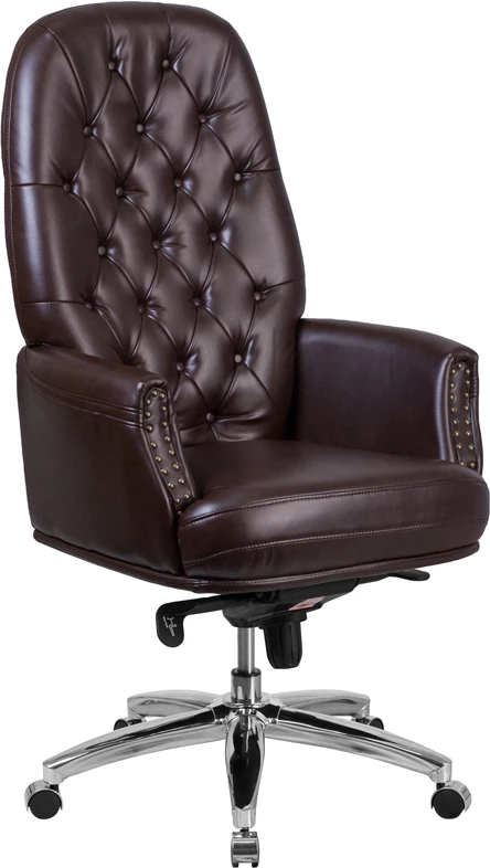 High Back Traditional Tufted Brown Leather Multifunction Executive Swivel Chair With Arms - By Flash Furniture - Madison Seating 3 High Back Traditional Tufted Brown Leather Multifunction Executive Swivel Chair With Arms - By Flash Furniture - Madison Seating
