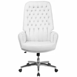 High Back Traditional Tufted White Leather Executive Swivel Chair With Arms - By Flash Furniture - Madison Seating -furniture Shop High Back Traditional Tufted White Leather Executive Swivel Chair with Arms by Flash Furniture 3