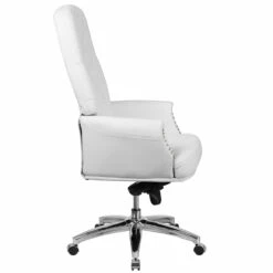 High Back Traditional Tufted White Leather Multifunction Executive Swivel Chair With Arms - By Flash Furniture - Madison Seating -furniture Shop High Back Traditional Tufted White Leather Multifunction Executive Swivel Chair with Arms by Flash Furniture 1