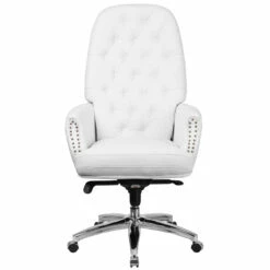 High Back Traditional Tufted White Leather Multifunction Executive Swivel Chair With Arms - By Flash Furniture - Madison Seating -furniture Shop High Back Traditional Tufted White Leather Multifunction Executive Swivel Chair with Arms by Flash Furniture 3