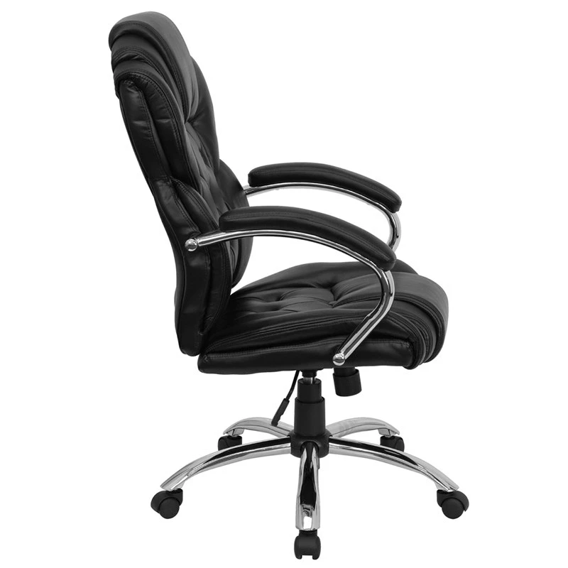 High Back Transitional Style Black Leather Executive Swivel Chair With Arms - By Flash Furniture - Madison Seating 4 High Back Transitional Style Black Leather Executive Swivel Chair With Arms - By Flash Furniture - Madison Seating - Image 2