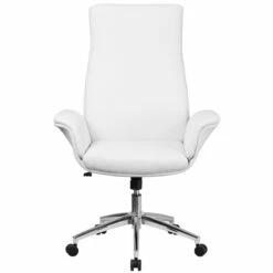 High Back White Leather Executive Swivel Chair With Flared Arms - By Flash Furniture - Madison Seating -furniture Shop High Back White Leather Executive Swivel Chair with Flared Arms by Flash Furniture 2