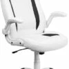 High Back White Leather Executive Swivel Chair With Flip-Up Arms - By Flash Furniture - Madison Seating -furniture Shop High Back White Leather Executive Swivel Chair with Flip Up Arms by Flash Furniture