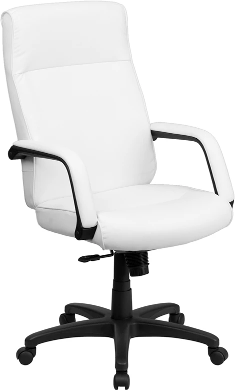 High Back White Leather Executive Swivel Chair With Memory Foam Padding With Arms - By Flash Furniture - Madison Seating 3 High Back White Leather Executive Swivel Chair With Memory Foam Padding With Arms - By Flash Furniture - Madison Seating