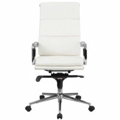High Back White Leather Executive Swivel Chair With Synchro-Tilt Mechanism And Arms - By Flash Furniture - Madison Seating -furniture Shop High Back White Leather Executive Swivel Chair with Synchro Tilt Mechanism and Arms by Flash Furniture 3