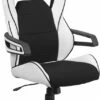 High Back White Vinyl Executive Swivel Chair With Black Fabric Inserts And Arms - By Flash Furniture - Madison Seating -furniture Shop High Back White Vinyl Executive Swivel Chair with Black Fabric Inserts and Arms by Flash Furniture