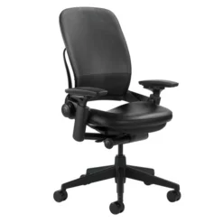 Leap Chair V2 In Black Leather By Steelcase - Madison Seating