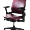 Leap Chair V2 In Burgundy Leather By Steelcase - Madison Seating