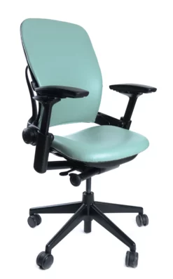 Leap Chair V2 In Soft Teal Leather By Steelcase - Madison Seating