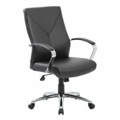 LeatherPlus Executive Chair With Black LeatherPlus Upholstery By Boss Office Products - Madison Seating