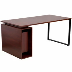 Mahogany Computer Desk With Open Storage Pedestal - By Flash Furniture - Madison Seating 5 Mahogany Computer Desk With Open Storage Pedestal - By Flash Furniture - Madison Seating -furniture Shop Mahogany Computer Desk with Open Storage Pedestal by Flash Furniture 1