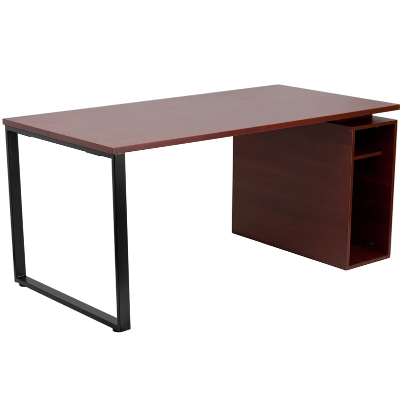Mahogany Computer Desk With Open Storage Pedestal - By Flash Furniture - Madison Seating 3 Mahogany Computer Desk With Open Storage Pedestal - By Flash Furniture - Madison Seating