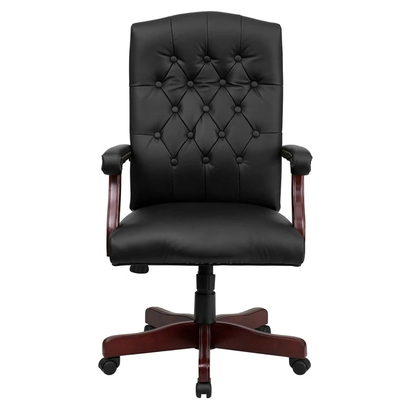 Martha Washington Black Leather Executive Swivel Chair With Arms - By Flash Furniture - Madison Seating 7 Martha Washington Black Leather Executive Swivel Chair With Arms - By Flash Furniture - Madison Seating - Image 5