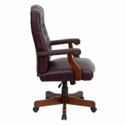 Martha Washington Burgundy Leather Executive Swivel Chair With Arms - By Flash Furniture - Madison Seating -furniture Shop Martha Washington Burgundy Leather Executive Swivel Chair with Arms by Flash Furniture 1