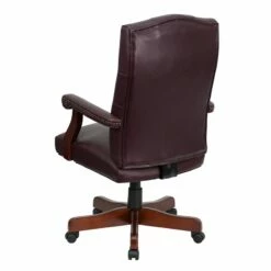 Martha Washington Burgundy Leather Executive Swivel Chair With Arms - By Flash Furniture - Madison Seating -furniture Shop Martha Washington Burgundy Leather Executive Swivel Chair with Arms by Flash Furniture 2