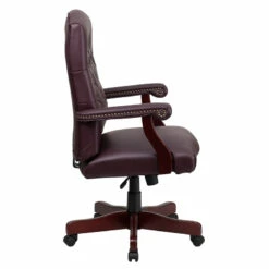 Martha Washington Burgundy Leather Executive Swivel Chair With Arms - By Flash Furniture - Madison Seating -furniture Shop Martha Washington Burgundy Leather Executive Swivel Chair with Arms by Flash Furniture 4