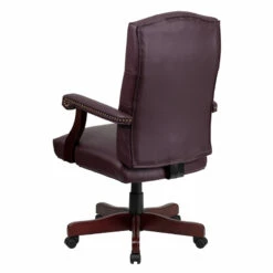 Martha Washington Burgundy Leather Executive Swivel Chair With Arms - By Flash Furniture - Madison Seating -furniture Shop Martha Washington Burgundy Leather Executive Swivel Chair with Arms by Flash Furniture 5
