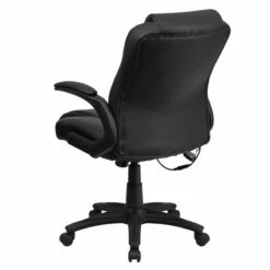 Massaging Black Leather Executive Swivel Chair With Arms - By Flash Furniture - Madison Seating -furniture Shop Massaging Black Leather Executive Swivel Chair with Arms by Flash Furniture 5