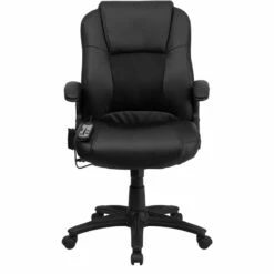 Massaging Black Leather Executive Swivel Chair With Arms - By Flash Furniture - Madison Seating -furniture Shop Massaging Black Leather Executive Swivel Chair with Arms by Flash Furniture 6