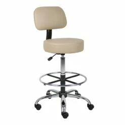 Medical Drafting Stool With Beige Caressoft Upholstery By Boss Office Products - Madison Seating