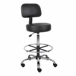 Medical Drafting Stool With Black Caressoft Upholstery By Boss Office Products - Madison Seating