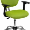 Mid-Back Apple Green Mesh Swivel Task Chair With Chrome Base And Arms - By Flash Furniture - Madison Seating