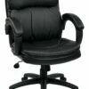 Mid Back Black Bonded Leather Executive Chair With Padded Arms By Work Smart - Office Star - Madison Seating -furniture Shop Mid Back Black Bonded Leather Executive Chair with Padded Arms by Work Smart Office Star scaled 1