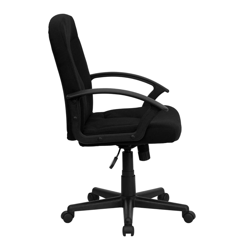Mid-Back Black Fabric Executive Swivel Chair With Nylon Arms - By Flash Furniture - Madison Seating 4 Mid-Back Black Fabric Executive Swivel Chair With Nylon Arms - By Flash Furniture - Madison Seating - Image 2