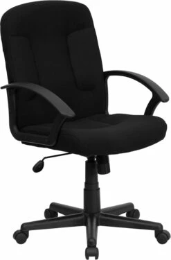 Mid-Back Black Fabric Executive Swivel Chair With Nylon Arms - By Flash Furniture - Madison Seating