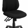 Mid-Back Black Fabric Multifunction Ergonomic Swivel Task Chair - By Flash Furniture - Madison Seating -furniture Shop Mid Back Black Fabric Multifunction Ergonomic Swivel Task Chair by Flash Furniture 8