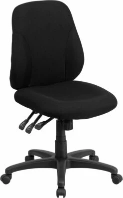 Mid-Back Black Fabric Multifunction Ergonomic Swivel Task Chair - By Flash Furniture - Madison Seating
