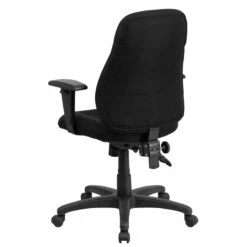 Mid-Back Black Fabric Multifunction Ergonomic Swivel Task Chair With Adjustable Arms - By Flash Furniture - Madison Seating -furniture Shop Mid Back Black Fabric Multifunction Ergonomic Swivel Task Chair with Adjustable Arms by Flash Furniture 2 1
