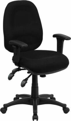 Mid-Back Black Fabric Multifunction Executive Swivel Chair With Adjustable Arms - By Flash Furniture - Madison Seating