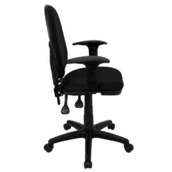 Mid-Back Black Fabric Multifunction Swivel Task Chair With Adjustable Lumbar Support And Adjustable Arms - By Flash Furniture - Madison Seating -furniture Shop Mid Back Black Fabric Multifunction Swivel Task Chair with Adjustable Lumbar Support and Adjustable Arms by Flash Furniture 2