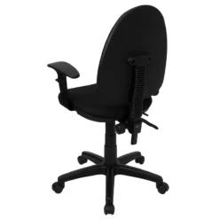 Mid-Back Black Fabric Multifunction Swivel Task Chair With Adjustable Lumbar Support And Adjustable Arms - By Flash Furniture - Madison Seating -furniture Shop Mid Back Black Fabric Multifunction Swivel Task Chair with Adjustable Lumbar Support and Adjustable Arms by Flash Furniture 4