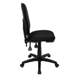 Mid-Back Black Fabric Multifunction Swivel Task Chair With Adjustable Lumbar Support - By Flash Furniture - Madison Seating -furniture Shop Mid Back Black Fabric Multifunction Swivel Task Chair with Adjustable Lumbar Support by Flash Furniture 2