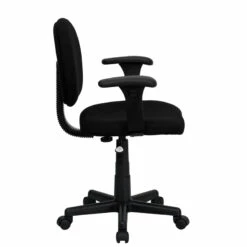 Mid-Back Black Fabric Swivel Task Chair With Adjustable Arms - By Flash Furniture - Madison Seating -furniture Shop Mid Back Black Fabric Swivel Task Chair with Adjustable Arms by Flash Furniture 2