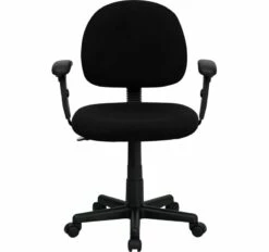 Mid-Back Black Fabric Swivel Task Chair With Adjustable Arms - By Flash Furniture - Madison Seating -furniture Shop Mid Back Black Fabric Swivel Task Chair with Adjustable Arms by Flash Furniture 5