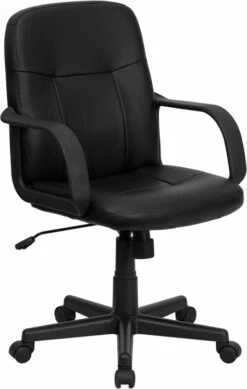 Mid-Back Black Glove Vinyl Executive Swivel Chair With Arms - By Flash Furniture - Madison Seating