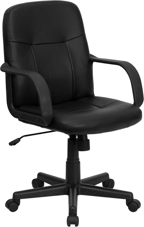 Mid-Back Black Glove Vinyl Executive Swivel Chair With Arms - By Flash Furniture - Madison Seating 3 Mid-Back Black Glove Vinyl Executive Swivel Chair With Arms - By Flash Furniture - Madison Seating