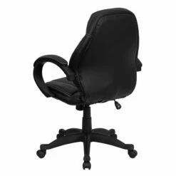 Mid-Back Black Leather Contemporary Executive Swivel Chair With Arms - By Flash Furniture - Madison Seating -furniture Shop Mid Back Black Leather Contemporary Executive Swivel Chair with Arms by Flash Furniture 2