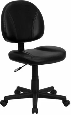 Mid-Back Black Leather Ergonomic Swivel Task Chair - By Flash Furniture - Madison Seating