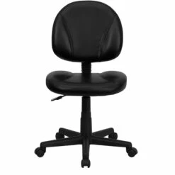 Mid-Back Black Leather Ergonomic Swivel Task Chair - By Flash Furniture - Madison Seating -furniture Shop Mid Back Black Leather Ergonomic Swivel Task Chair by Flash Furniture 3