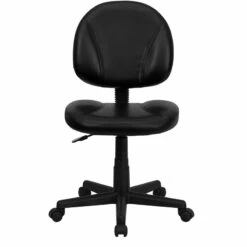 Mid-Back Black Leather Ergonomic Swivel Task Chair - By Flash Furniture - Madison Seating -furniture Shop Mid Back Black Leather Ergonomic Swivel Task Chair by Flash Furniture 4
